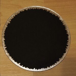 7" Black Scrying Plate With Silver Border & Felted Backing/Bag Fortune Telling